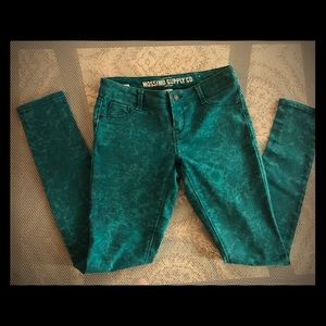Green tie dye jeggings